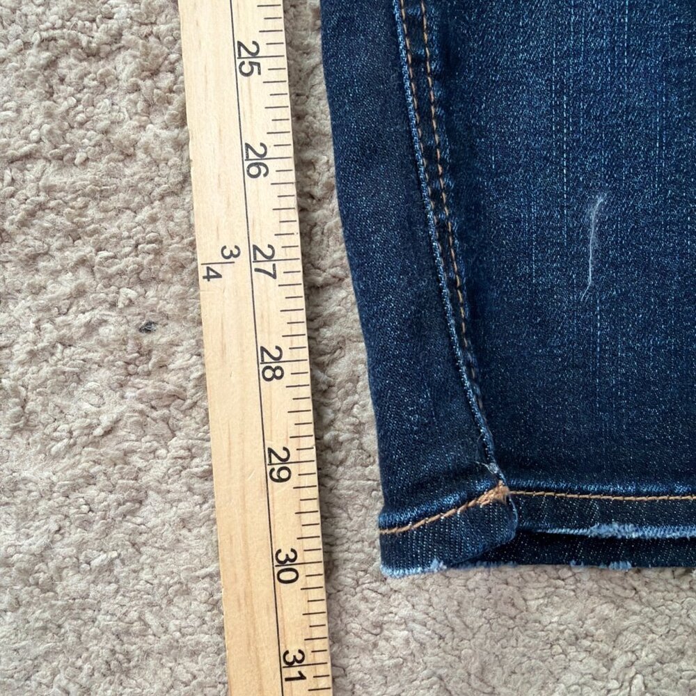 Silver Jeans Womens 31 Blue Dark Wash Stretch Denim Elyse Slim Boot Mid Rise - Picture 3 of 9
